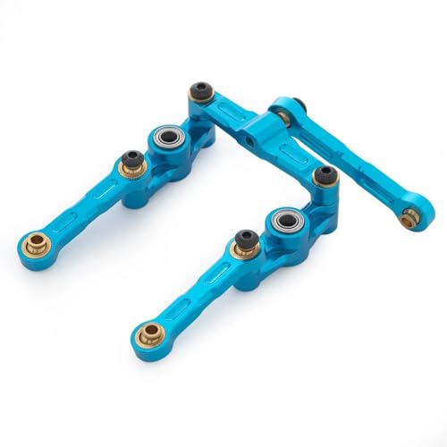 NexaPart RC-Zubehör Aluminium Kugellager Kurbel Lenkung Link Set for Tamiya TT02 TT-02 TT-02D 1/10 RC Drift Auto Teile(Blauw) von NexaPart