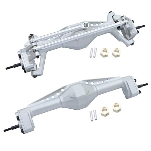 NexaPart RC-Zubehör Aluminium Legierung Metall Vorne und Hinten Portal Achse for 1/18 Axial Capra UTB18 Upgrade Teile(Set Silver) von NexaPart