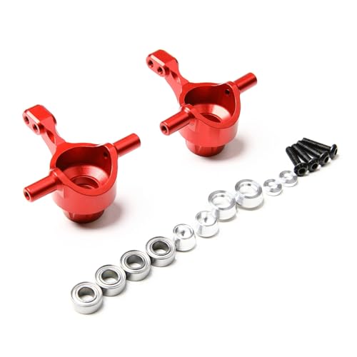 NexaPart RC-Zubehör Aluminium TT-02 Vorne Hinten Knuckle Arme Hub Carrier Set for RC Auto Tamiya TT02(Rood) von NexaPart