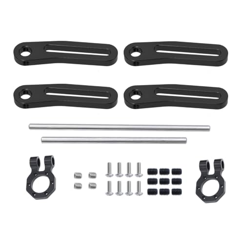 NexaPart RC-Zubehör Aluminium Vorne Hinten Modulare Stoßstange Mit Seilführung Anhänger Haken for 1/10 RC Crawler LCG TRX4 SCX10 Capra Comp Baut Chassis Teile(Black with Shackle) von NexaPart
