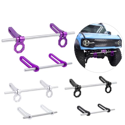 NexaPart RC-Zubehör Aluminium Vorne Hinten Modulare Stoßstange Mit Seilführung Anhänger Haken for 1/10 RC Crawler LCG TRX4 SCX10 Capra Comp Baut Chassis Teile(Purple with Fairlead) von NexaPart