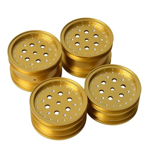 NexaPart RC-Zubehör Aluminiumlegierung Räder Hub Set for Tamiya Super Hot Shot Super Sabre Big Wig Boomerang Buggy Chassis(Gold-A) von NexaPart