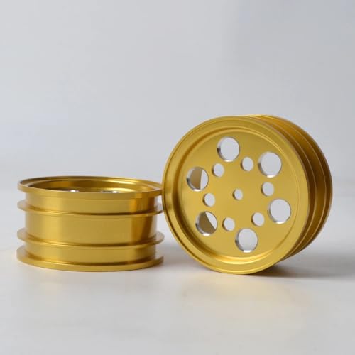 NexaPart RC-Zubehör Aluminiumlegierung Räder Hub Set for Tamiya Super Hot Shot Super Sabre Big Wig Boomerang Buggy Chassis(Gold-B) von NexaPart