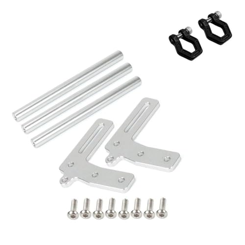 NexaPart RC-Zubehör CNC Aluminium Frontstoßstange Bull Bars for 1/10 RC Crawler Chassis Gspeed LCG TRX4 SCX10 Dodge Power Wagon Cliffhanger Karosserie(Silver) von NexaPart