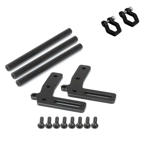 NexaPart RC-Zubehör CNC Aluminium Frontstoßstange Bull Bars for 1/10 RC Crawler Chassis Gspeed LCG TRX4 SCX10 Dodge Power Wagon Cliffhanger Karosserie(Svart) von NexaPart