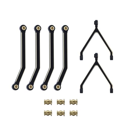 NexaPart RC-Zubehör CNC Messing Blsck High Clearance Chassis Links Set for FMS FCX 24 1/24 RC Crawler FCX24 Upgrade Zubehör Teile von NexaPart