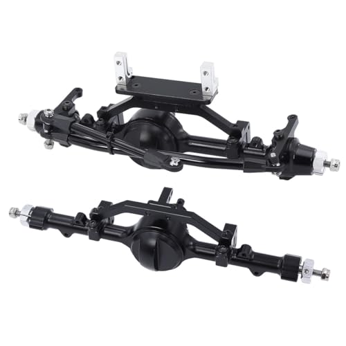 NexaPart RC-Zubehör D90 CNC Aluminium Legierung Vorne Hinterachse Komplette Set for 1/10 RC Crawler RC4WD Gelande II TF2 D110 Yota II Gerade Axels(Front Rear Black) von NexaPart