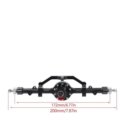 NexaPart RC-Zubehör D90 CNC Aluminium Legierung Vorne Hinterachse Komplette Set for 1/10 RC Crawler RC4WD Gelande II TF2 D110 Yota II Gerade Axels(Rear Axle Black) von NexaPart