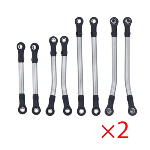NexaPart RC-Zubehör Edelstahl High Clearance Chassis Links Link Rod Lenkung Link Set for 1/18 RC Crawler TRX4M TRX4-M Upgrade Teile(2 Set) von NexaPart