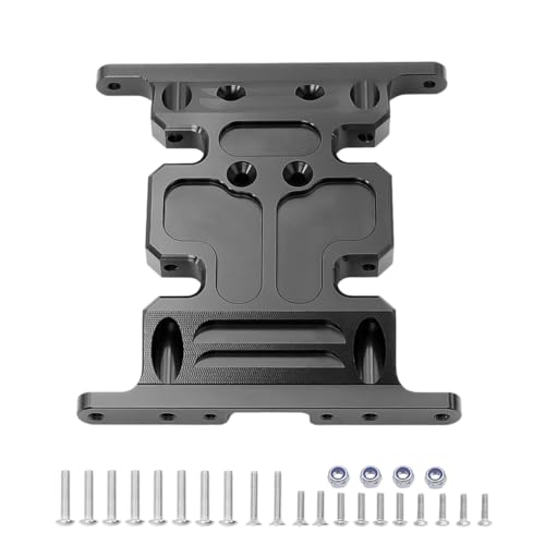 NexaPart RC-Zubehör Eloxiertes Aluminium-Unterfahrschutz-Getriebehalterungs-Getriebebasis for 1/10 RC Crawler SCX10 90047 90022 90028 Upgrade-Teile(Svart) von NexaPart