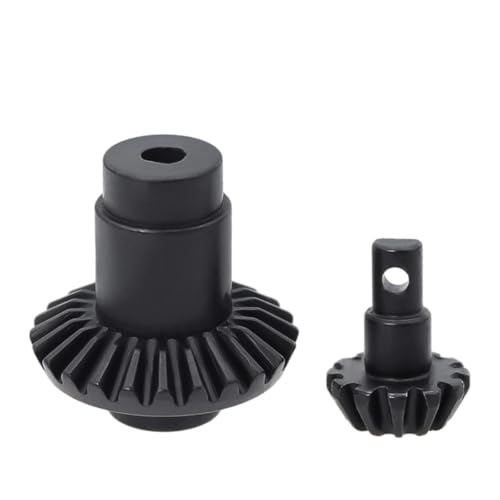 NexaPart RC-Zubehör Gehärtetes Stahlkegelrad for 1/24 FMS K5 FCX24 Xiaoqi Powder Drunk Modell Fernbedienung Auto Metall Upgrade Zubehör(1 Pair Black) von NexaPart