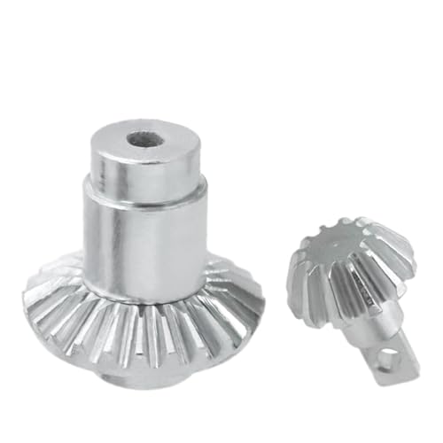 NexaPart RC-Zubehör Gehärtetes Stahlkegelrad for 1/24 FMS K5 FCX24 Xiaoqi Powder Drunk Modell Fernbedienung Auto Metall Upgrade Zubehör(1 Pair Silver) von NexaPart