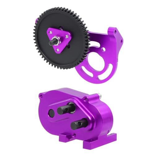 NexaPart RC-Zubehör LCG Metall Prefixal Getriebe 30% Overdrive Front Motor Übertragung Transfer Fall for 1/10 RC Crawler SCX10 I II 90046 Capra TRX4(Purple) von NexaPart