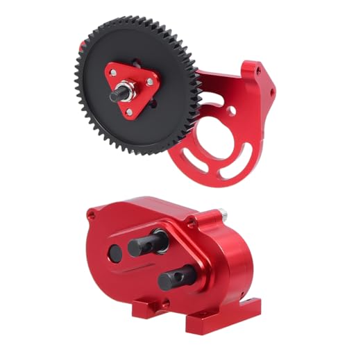 NexaPart RC-Zubehör LCG Metall Prefixal Getriebe 30% Overdrive Front Motor Übertragung Transfer Fall for 1/10 RC Crawler SCX10 I II 90046 Capra TRX4(Rood) von NexaPart