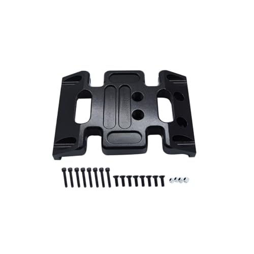 NexaPart RC-Zubehör LCG Vollmetallgetriebe, Mittelgetriebe mit Motorgetriebe for 1/10 RC Crawler SCX10 I III 90047, Upgrade-Teile(Black Skid Plate) von NexaPart