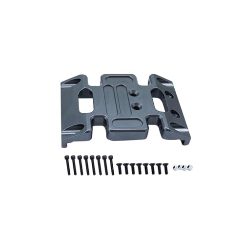 NexaPart RC-Zubehör LCG Vollmetallgetriebe, Mittelgetriebe mit Motorgetriebe for 1/10 RC Crawler SCX10 I III 90047, Upgrade-Teile(Gray Skid Plate) von NexaPart