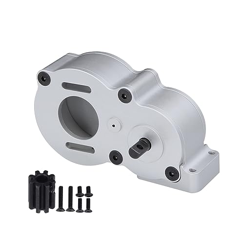 NexaPart RC-Zubehör LCG Vollmetallgetriebe, Mittelgetriebe mit Motorgetriebe for 1/10 RC Crawler SCX10 I III 90047, Upgrade-Teile(Silver) von NexaPart