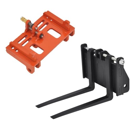 NexaPart RC-Zubehör Lader-Schnellkupplung und Gabelstapler-Befestigung for Huina 1583 Ladermodell, modifiziertes Palettengabel-Zubehör(Fork and Quick Hitch) von NexaPart