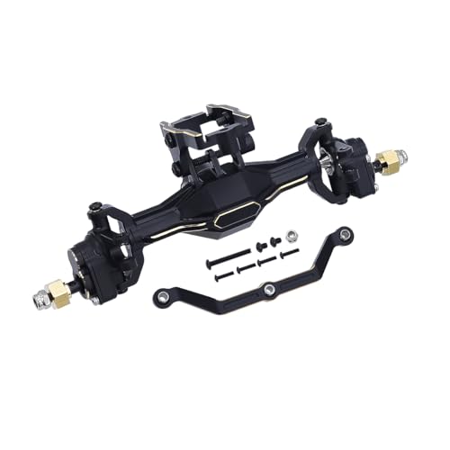 NexaPart RC-Zubehör Messing Schwarz Beschichtung Vorne Hinten Portal Achse Upgrade Bodenfreiheit & 5,5 MM for 1/18 RC Crawler TRX4-M TRX4M Metall Upgrade Teile(Front axle) von NexaPart