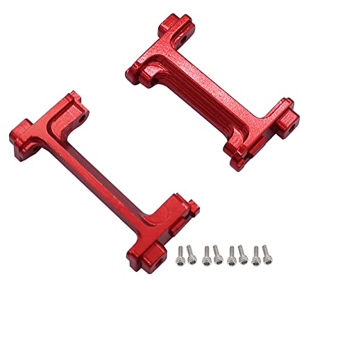 NexaPart RC-Zubehör Metall Vorne Hinten Stoßstange Servo Halterungen Stoßstange Schutz Stehen for 1/18 TRX4-M TRX4M RC Crawler Auto Upgrade Teile(Rood) von NexaPart