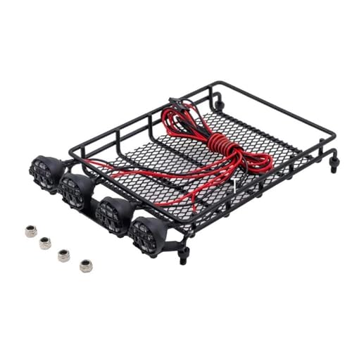 NexaPart RC-Zubehör Metalldachgepäckträger Fach Dachgepäckträger mit Licht MN D90 D99 MN90 MN99S 1/12 RC Auto Upgrade Teile(Style B) von NexaPart