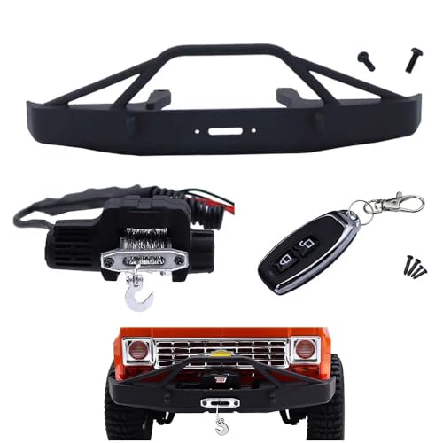 NexaPart RC-Zubehör Modifizierte Frontstoßstange mit Windenfernbedienung, Dachlicht for FMS FCX24 K5 1/24 RC Crawler Auto-Upgrade-Teile(Set) von NexaPart