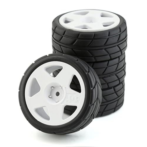 NexaPart RC-Zubehör RC Racing Auto Reifen On Road Reifen Kunststoff Räder for 1/10 Tamiya TT01 TT02 XV01 TA06 PTG-2 HPI HSP KYOSHO Chevrolet C3(4pcs A001) von NexaPart