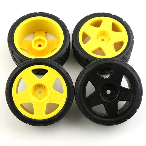 NexaPart RC-Zubehör RC Racing Auto Reifen On Road Reifen Kunststoff Räder for 1/10 Tamiya TT01 TT02 XV01 TA06 PTG-2 HPI HSP KYOSHO Chevrolet C3(4pcs A003) von NexaPart
