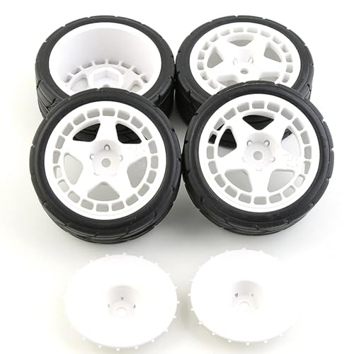 NexaPart RC-Zubehör RC Racing Auto Reifen On Road Reifen Kunststoff Räder for 1/10 Tamiya TT01 TT02 XV01 TA06 PTG-2 HPI HSP KYOSHO Chevrolet C3(4pcs B001) von NexaPart