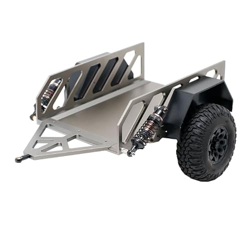 NexaPart RC-Zubehör Simulation Kletterauto 1/10 einfache Steuerung 4082 8083 D90 SCX10 90046 TRX-4 CNC Aluminiumlegierung Kleiner Anhänger(Dark Grey) von NexaPart