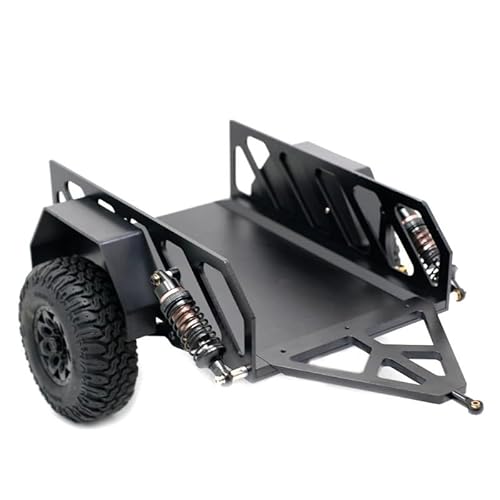 NexaPart RC-Zubehör Simulation Kletterauto 1/10 einfache Steuerung 4082 8083 D90 SCX10 90046 TRX-4 CNC Aluminiumlegierung Kleiner Anhänger(Svart) von NexaPart