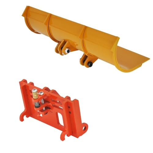 NexaPart RC-Zubehör Upgrade for HUINA 583 Schneepflug, Metall-Schneeschaufel, Eimer mit Schnellkupplung for 1583 Radladerteile(Yellow Plow Hitch) von NexaPart