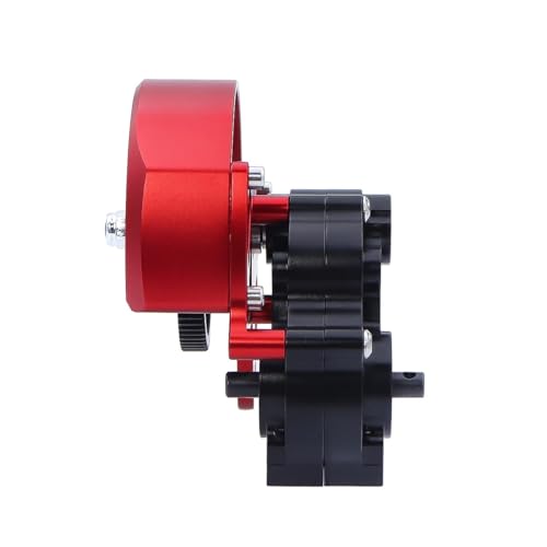 NexaPart RC-Zubehör Vollmetallgetriebe/Mittelgetriebe mit Motorgetriebe for 1/10 Axial SCX10 I II AX10 SMT10 Getriebebox RC Crawler Upgrades(Rood) von NexaPart