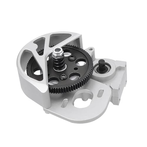 NexaPart RC-Zubehör Vollmetallgetriebe/Mittelgetriebe mit Motorgetriebe for 1/10 Axial SCX10 I II AX10 SMT10 Getriebebox RC Crawler Upgrades(Silver) von NexaPart