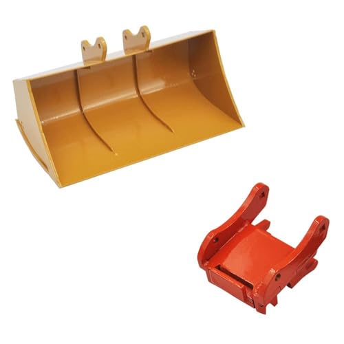 NexaPart RC-Zubehör for HUINA 1550/1580/ 1592/1594/ 1593 Große Schaufel Metall Grabenräumung for 1/14 RC Bagger Breite Schaufel Zubehör(Bucket with Hitch) von NexaPart