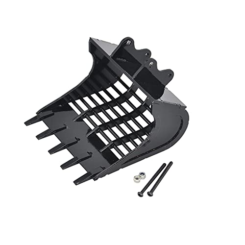 NexaPart RC-Zubehör for Huina Metallgitter-Siebeimer for 1550/1580/ 1592/1593/ 1594 Double E und for Wltoys RC Bagger Upgrade-Sortiereimer(Black Bucket Teeth) von NexaPart
