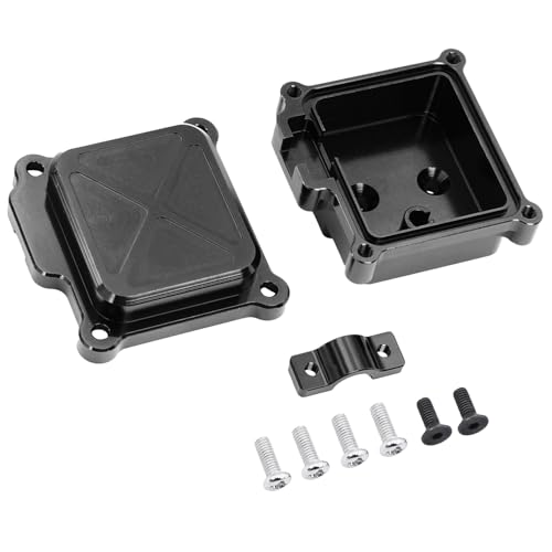 NexaPart RC-Zubehör for Hyper Go 14210 14209 Metallempfängerbox Schutzhülle ESC Radio Elektronisches Fach for RC-Auto-Upgrade Ersatzteil 14320B(Svart) von NexaPart