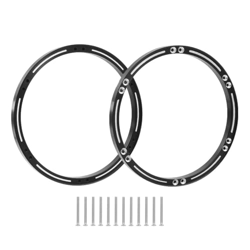 NexaPart RC-Zubehör for LOSI-1/4 Motorrad Promoto-MX Aluminiumlegierung Vorder- und Hinterradverstärkungsringe Nabe Verstärkter Außenrahmen Upgrade-Teile(Front Black 1Set) von NexaPart