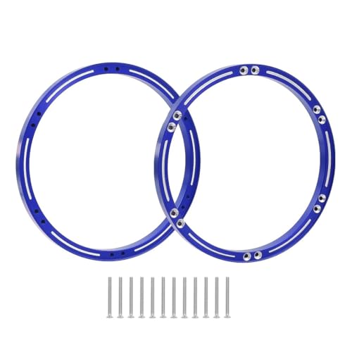 NexaPart RC-Zubehör for LOSI-1/4 Motorrad Promoto-MX Aluminiumlegierung Vorder- und Hinterradverstärkungsringe Nabe Verstärkter Außenrahmen Upgrade-Teile(Front Blue 1Set) von NexaPart