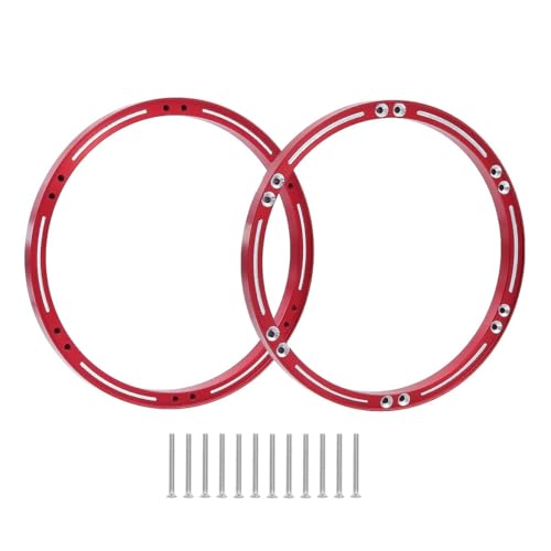 NexaPart RC-Zubehör for LOSI-1/4 Motorrad Promoto-MX Aluminiumlegierung Vorder- und Hinterradverstärkungsringe Nabe Verstärkter Außenrahmen Upgrade-Teile(Front Red 1Set) von NexaPart