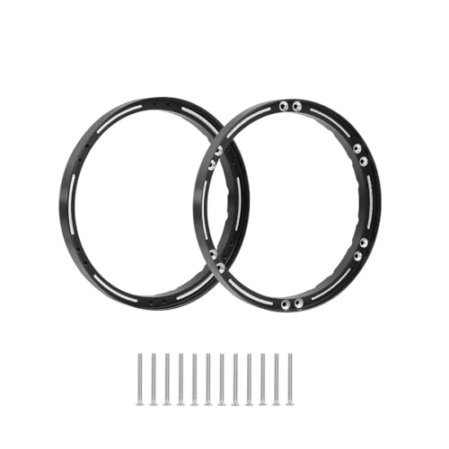 NexaPart RC-Zubehör for LOSI-1/4 Motorrad Promoto-MX Aluminiumlegierung Vorder- und Hinterradverstärkungsringe Nabe Verstärkter Außenrahmen Upgrade-Teile(Rear Black 1Set) von NexaPart