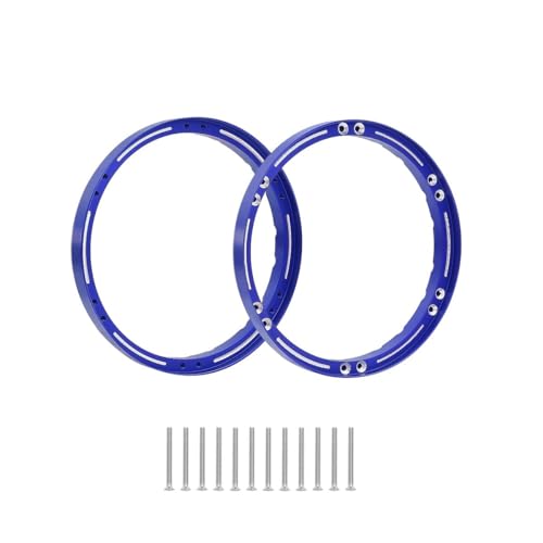 NexaPart RC-Zubehör for LOSI-1/4 Motorrad Promoto-MX Aluminiumlegierung Vorder- und Hinterradverstärkungsringe Nabe Verstärkter Außenrahmen Upgrade-Teile(Rear Blue 1Set) von NexaPart