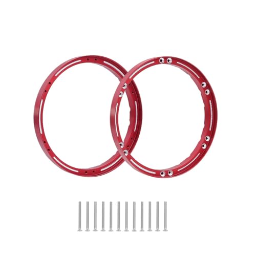 NexaPart RC-Zubehör for LOSI-1/4 Motorrad Promoto-MX Aluminiumlegierung Vorder- und Hinterradverstärkungsringe Nabe Verstärkter Außenrahmen Upgrade-Teile(Rear Red 1Set) von NexaPart