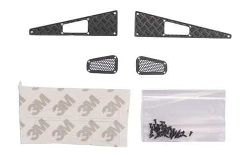 NexaPart TRX4-M Metall-Edelstahl-Haubenunterfahrplatte, dekoratives Blatt für 1/18 RC Crawler Auto, Traxxas, TRX-4M Defender, Upgrade-Teile (Schwarz, 1 Set) von NexaPart