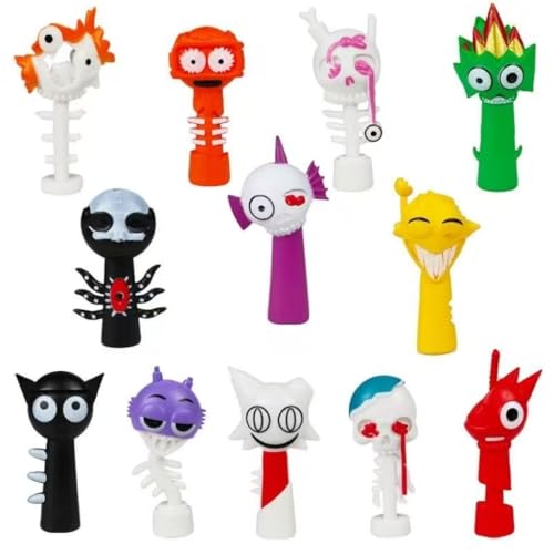NexaSymphy Sprunki-Figuren, Sprunki-Cartoon-Figuren, PVC, bunte Actionfiguren für Kinder (12 Stück E), 12 Stück von NexaSymphy