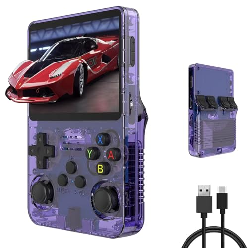 R36S Handheld-Spielkonsole, 3,5 Zoll (8,9 cm), Retro-Handheld-Spielekonsolen, IPS-Bildschirm, Open-Source, Linux-System, integriertes 25000+ klassische Spiele, Retro-Videospielkonsole, 128 G TF-Karte von NexaSymphy