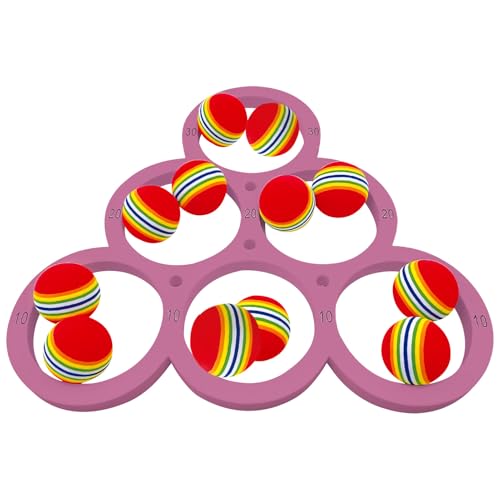 Pool Spielzeug, Wasserspielzeug Kinder Schwimmende Wurfspiele mit 12 Regenbogenbällen Poolspielzeuge Poolballwurfspiel Wassersportspielzeug Wurfspiel Wasser Spielzeug für Kinder Erwachsene (B) von Nexoria