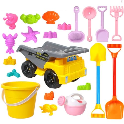 Sandspielzeug Set, 23 Stück Strandspielzeug Sandkasten Spielzeug Sandspielzeug Kinder mit Faltbarer Eimer Sandförmchen Sandkasten Strand Sandspielzeug mit Schaufel Boot Gartenspielzeug ab 3 Jahr (C) von Nexoria