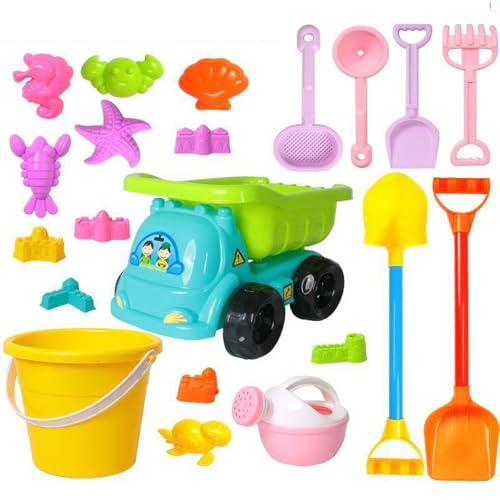 Sandspielzeug Set, 23 Stück Strandspielzeug Sandkasten Spielzeug Sandspielzeug Kinder mit Faltbarer Eimer Sandförmchen Sandkasten Strand Sandspielzeug mit Schaufel Boot Gartenspielzeug ab 3 Jahr (D) von Nexoria