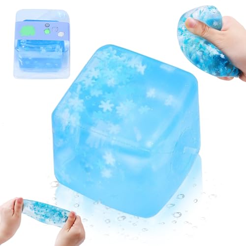 Stressball für Kinder, 2 Stück Eiswürfel-Fidget Toys Cube Stressbälle Baby Spielzeug Stress Relief Sensory Toys Eiswürfel Stressbälle für Kinder Jungen Mädchen (2) von Nexoria